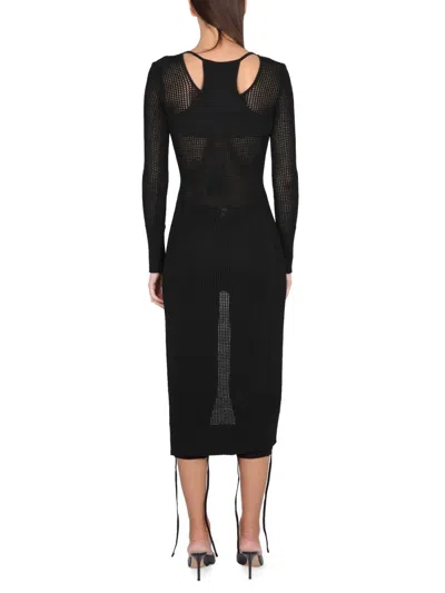 Andreädamo Andreadamo Long Perforated Jersey In Black