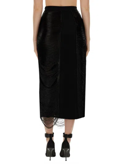 Alexander Mcqueen Pencil Midi Skirt In Black