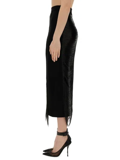 Alexander Mcqueen Pencil Midi Skirt In Black
