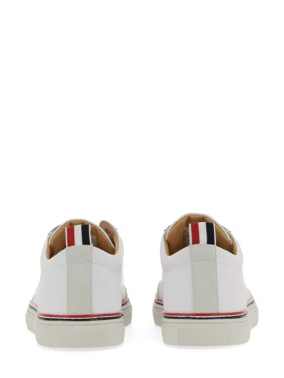Thom Browne Low-top Leather Sneaker In Gray