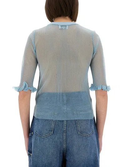 Ganni Sweater  Woman Color Gnawed Blue In Blue