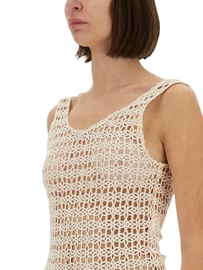 Alysi Macramé Bodysuit In Neutral
