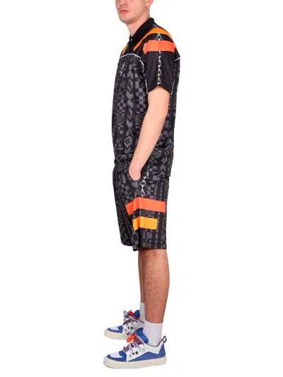 Marcelo Burlon County Of Milan Marcelo Burlon Aop Folk Kappa Soccer Shorts In Black