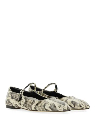 Aeyde Uma Snake Printed Leather Flats In Animal Print