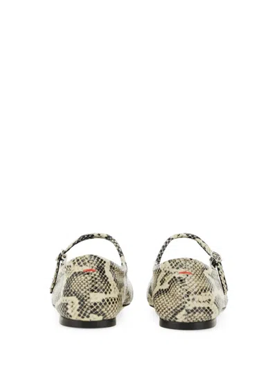 Aeyde Uma Snake Printed Leather Flats In Animal Print