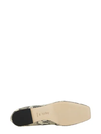 Aeyde Uma Snake Printed Leather Flats In Animal Print