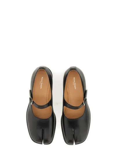 Maison Margiela Bovine Leather Mary Jane Pumps With Sheepskin Detailing And Elegant Buckle Closure