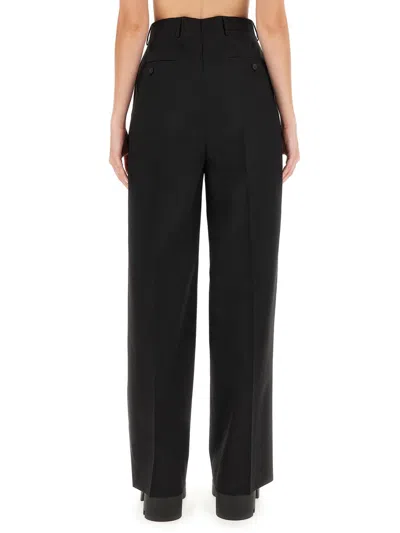 Rick Owens Wide Leg Trousers Featuring Front Pleats In Black
