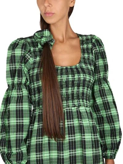 Ganni Women Maxi Dress In Green
