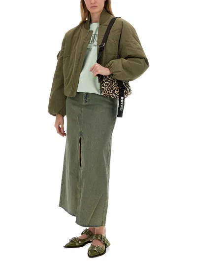 Ganni Maxi Skirt In Green