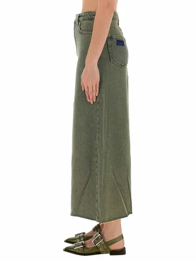 Ganni Maxi Skirt In Green