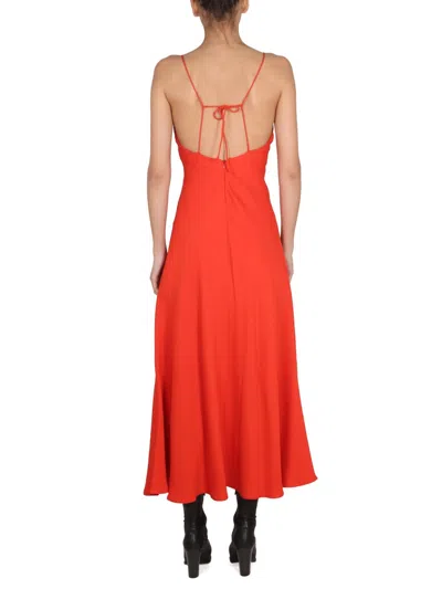 Stella Mccartney Stella Mc Cartney Maxi V Neck Dress In Orange