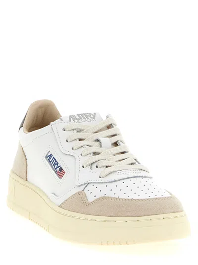 Autry Medalist Low-top Sneakers With Suede Accents In White