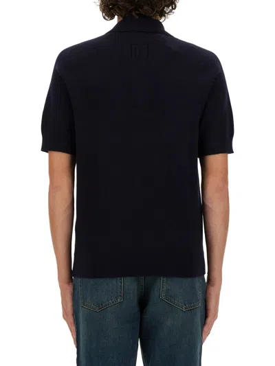 Balmain Label Polo Shirt In Black