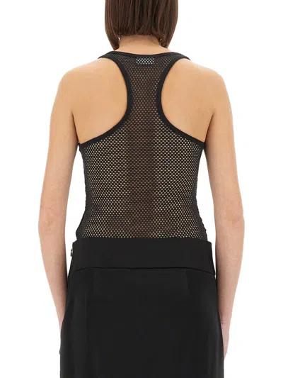 Courrèges Mesh Tank Top In Black