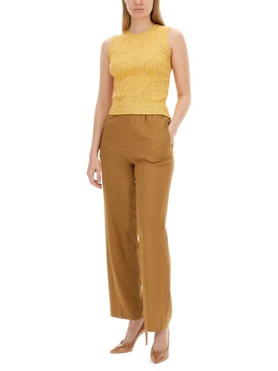 Fabiana Filippi Mesh With Rhinestones In Yellow