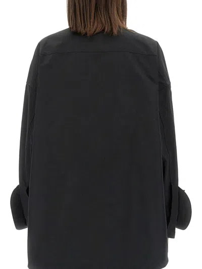 Valentino "micro Faille Overshirt With In Black