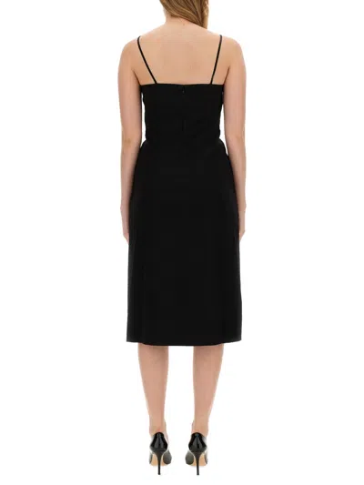 Theory Good Strappy A-line Linen Blend Dress In Black