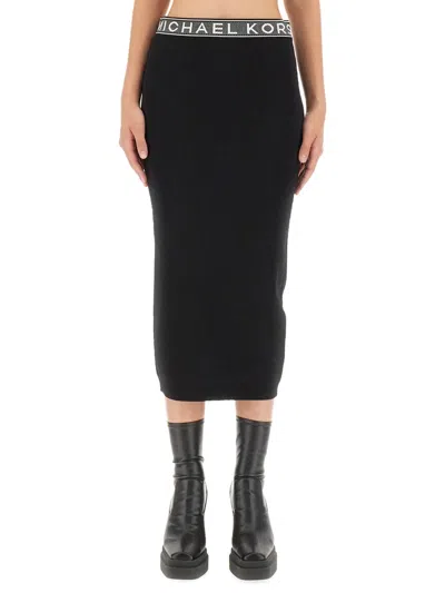 Michael Kors Midi Skirt In Black
