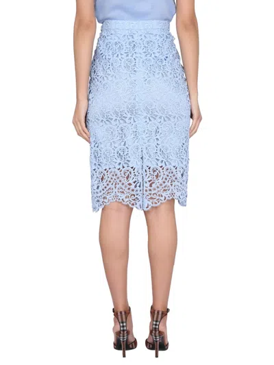 Burberry Women Midi Skirt In Blue