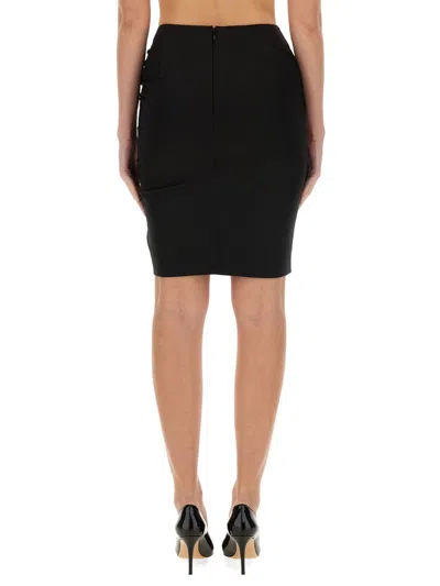 Nina Ricci Midi Skirt With Drape In Black
