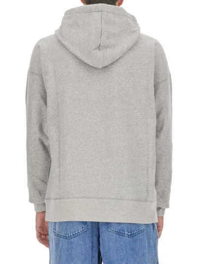 Isabel Marant Marant Relaxed-fit Grey Hoodie With Kangaroo Pocket In Gray