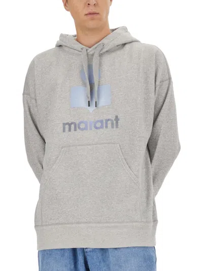 Isabel Marant Marant Relaxed-fit Grey Hoodie With Kangaroo Pocket In Gray