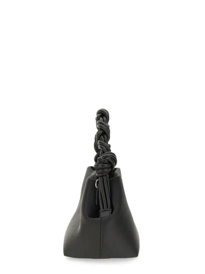 Ganni Womens Black Hobo Mini Faux-leather Hobo Bag In Black