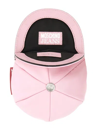 Moschino Rounded Cap-style Mini Bag With Metallic Chain Strap In Pink