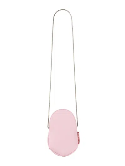 Moschino Rounded Cap-style Mini Bag With Metallic Chain Strap In Pink