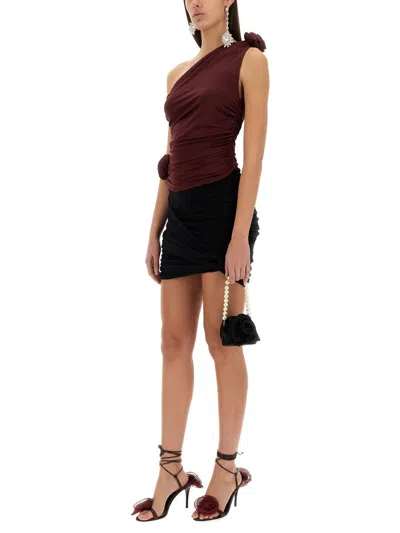 Magda Butrym Mini Draped Skirt In Black