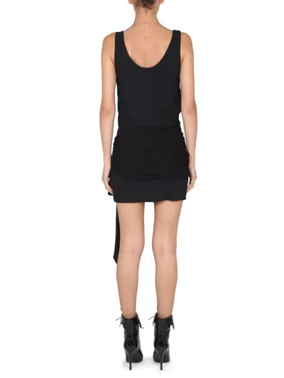 Philosophy Di Lorenzo Serafini Mini Draped Dress Asymmetric Hem In Black