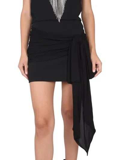 Philosophy Di Lorenzo Serafini Mini Draped Dress Asymmetric Hem In Black