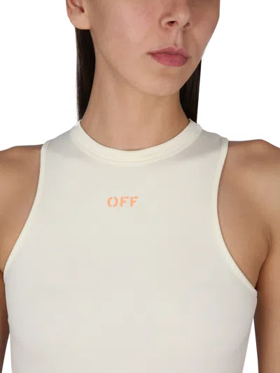 Off-white Sleek Rowing Logo-print Minidress In White