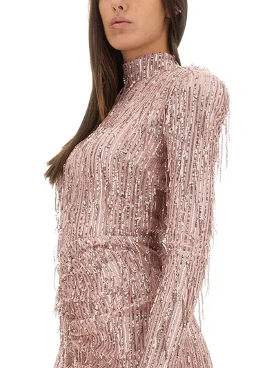Rotate Birger Christensen Sequin Fringed Mini Dress