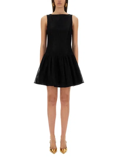 Nina Ricci Mini Dress With Peplum Skirt In Black