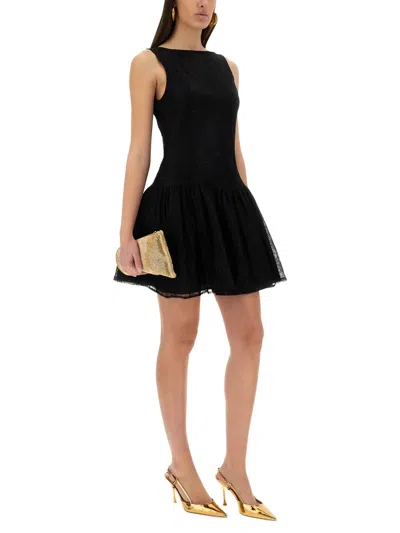 Nina Ricci Mini Dress With Peplum Skirt In Black
