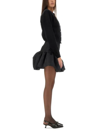 Rotate Birger Christensen Rotate High-waisted Mini Skirt In Textured Jacquard In Black