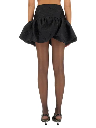 Rotate Birger Christensen Rotate High-waisted Mini Skirt In Textured Jacquard In Black