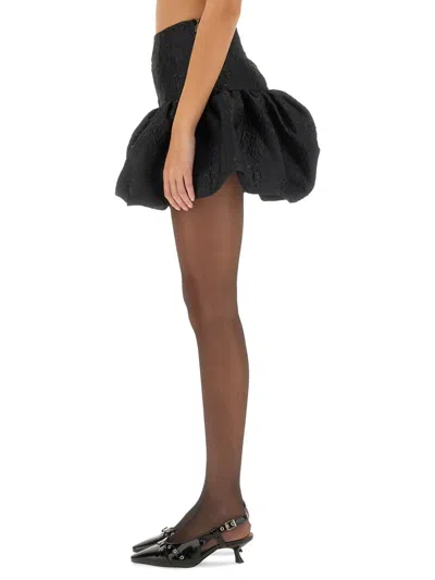 Rotate Birger Christensen Rotate High-waisted Mini Skirt In Textured Jacquard In Black