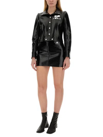 Courrèges Mini Reedition Skirt In Black