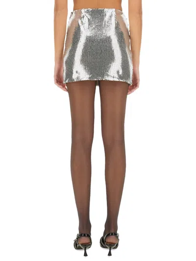 Rotate Birger Christensen Rotate Sequin Mini Skirt With Fitted Silhouette In Metallic