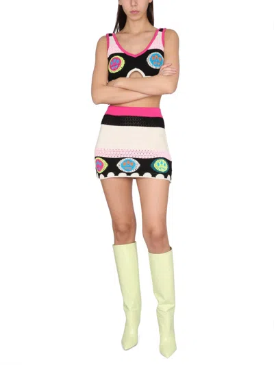 Barrow Pure Jacquard Cotton Skirt In Pink