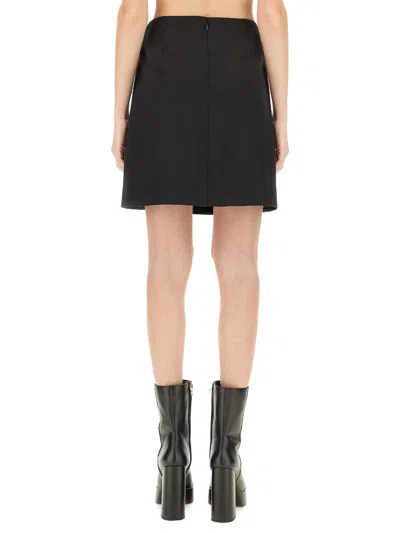 Versace Safety Pin A-line Wool Mini Skirt