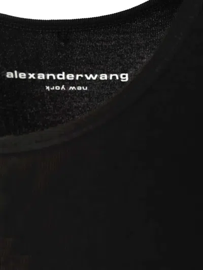 Alexander Wang Deconstructed Rib Cotton Tank Minidress In Black
