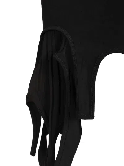 Alexander Wang Deconstructed Rib Cotton Tank Minidress In Black