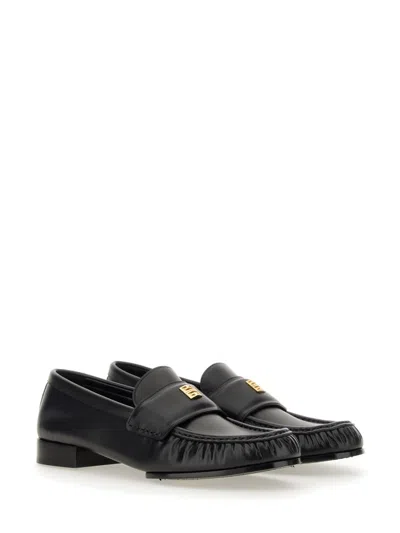 Givenchy Classic Lambskin Loafers With Ruched Detailing