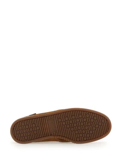 Paraboot Suede Loafers With Rubber Sole And Stitch Detailing