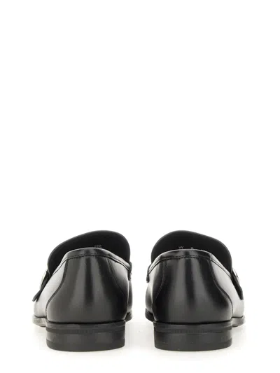 Ferragamo Caspian Gancini Plaque Leather Loafers In Gray