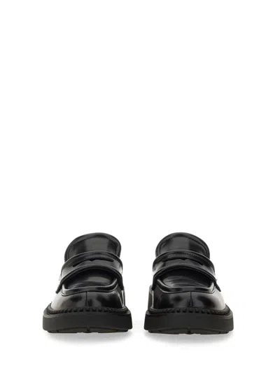 Ash Miracle Leather Studded-trim Loafers In Black